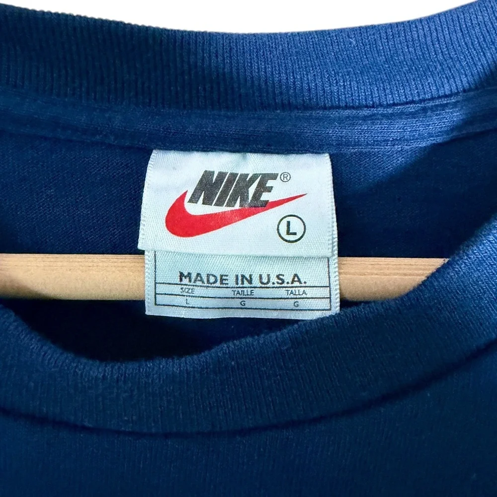 Vintage Nike‎ 90's Men's USA Flag Box Logo Atlanta Olympics Navy Blue Large